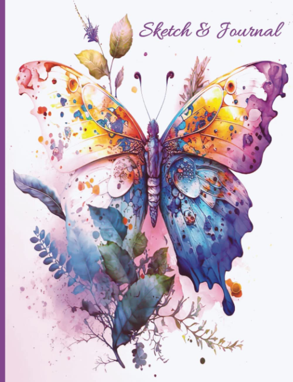 Butterfly Sketch and Journal: Composition notebook with alternating plain and lined pages