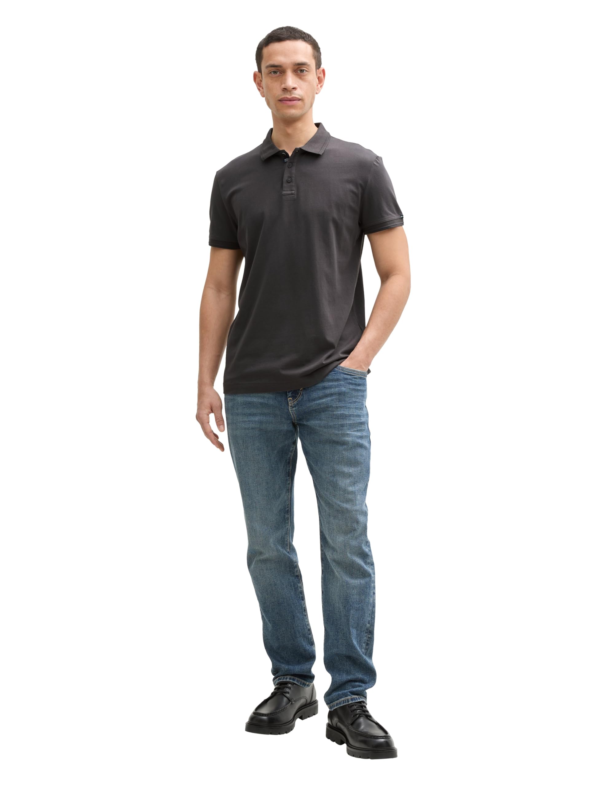 TOM TAILOR Piqué Poloshirt mit Stretch, Lime Green Two Tone Pique, M – Ansicht 2