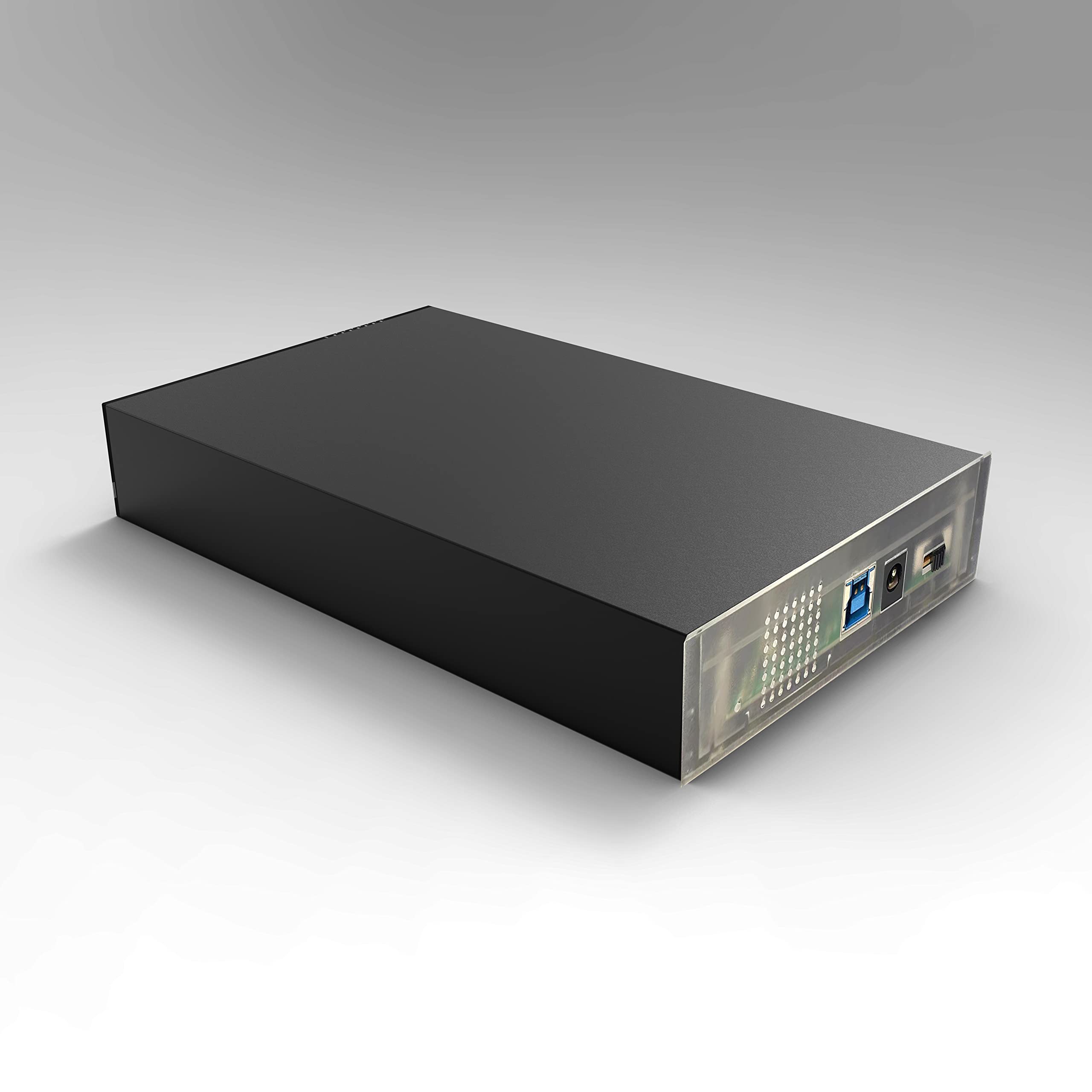 Heden Custodia esterna 3.5" pr 3.5" HDD/SATA fino a 16 TB, USB3.0, custodia in lega di alluminio, nero