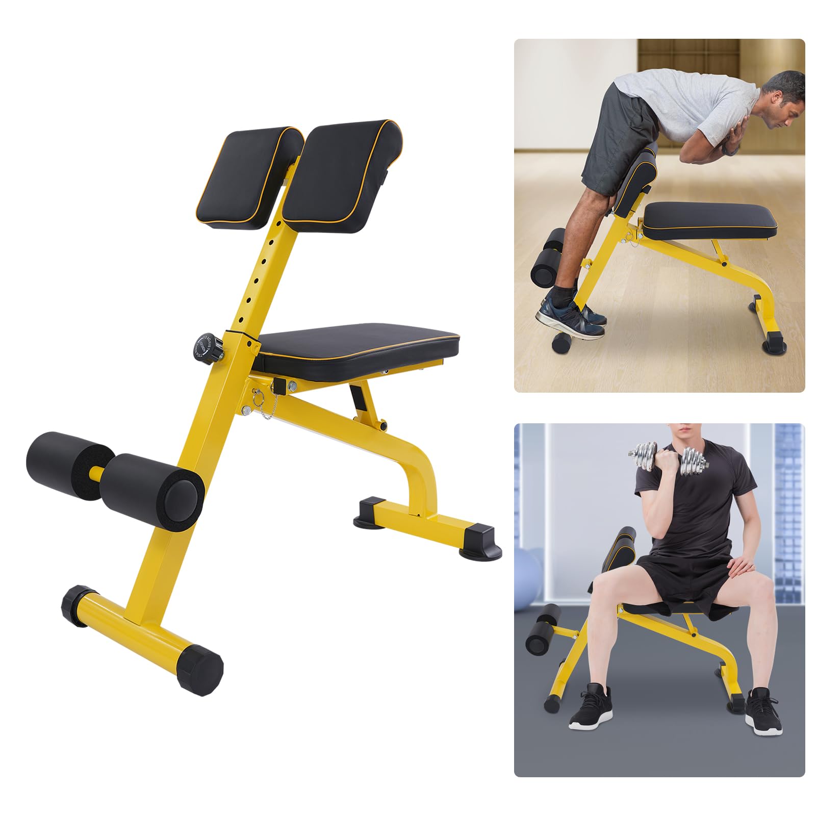 Wielofunkcyjna ławeczka fitness Roman Chair, składana ławka do ćwiczeń brzucha, nóg, bicepsów i rukonów, maksymalne obciążenie 300 kg, regulowana wysokość, do domu, na siłownię, trening