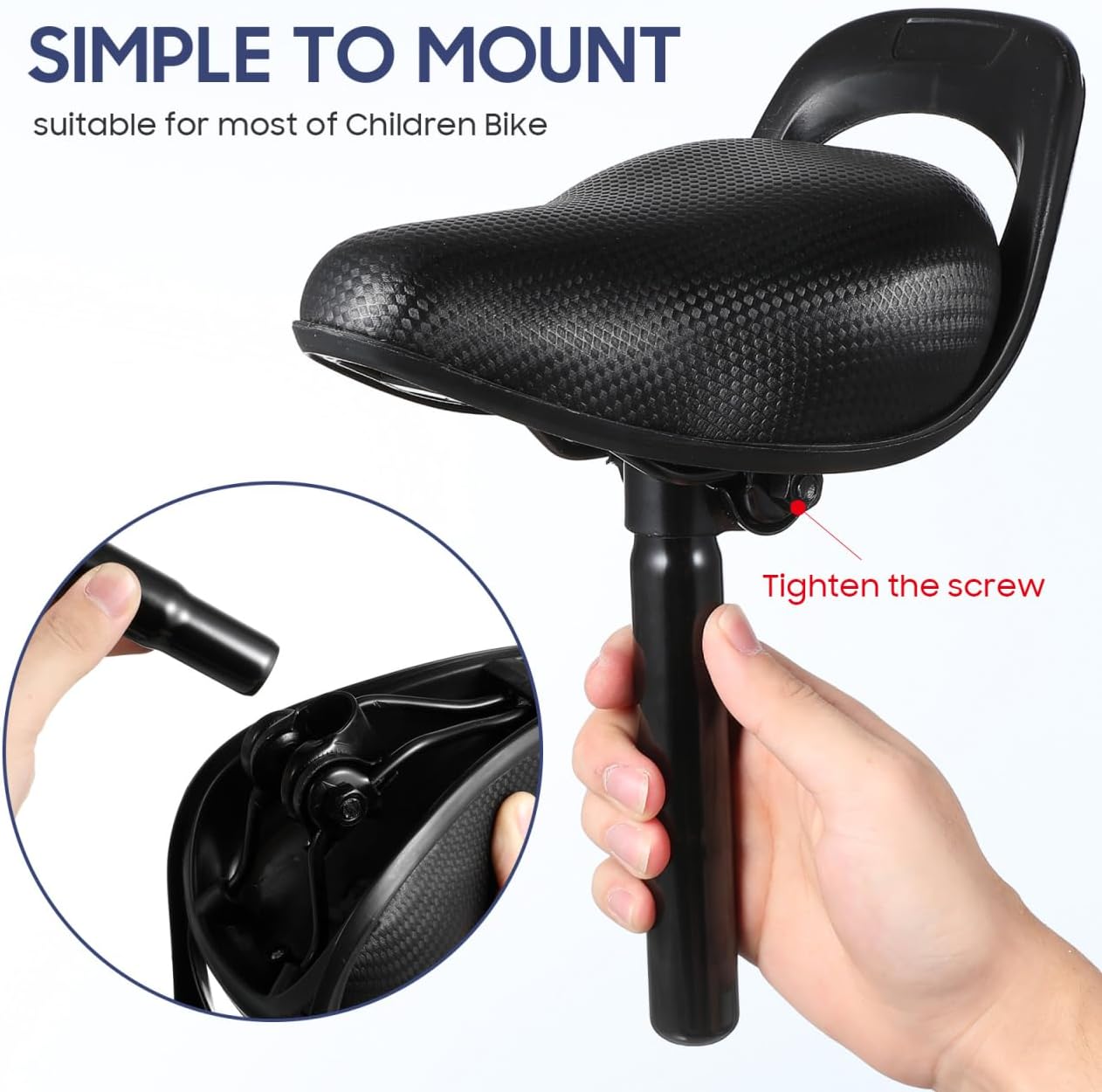 LIOOBO Comfortable Bike Saddle for Kids - Lightweight Cushioned Bicycle Seat for Road, Mountain, and Youth Bikes, Easy to Install and Clean, Black