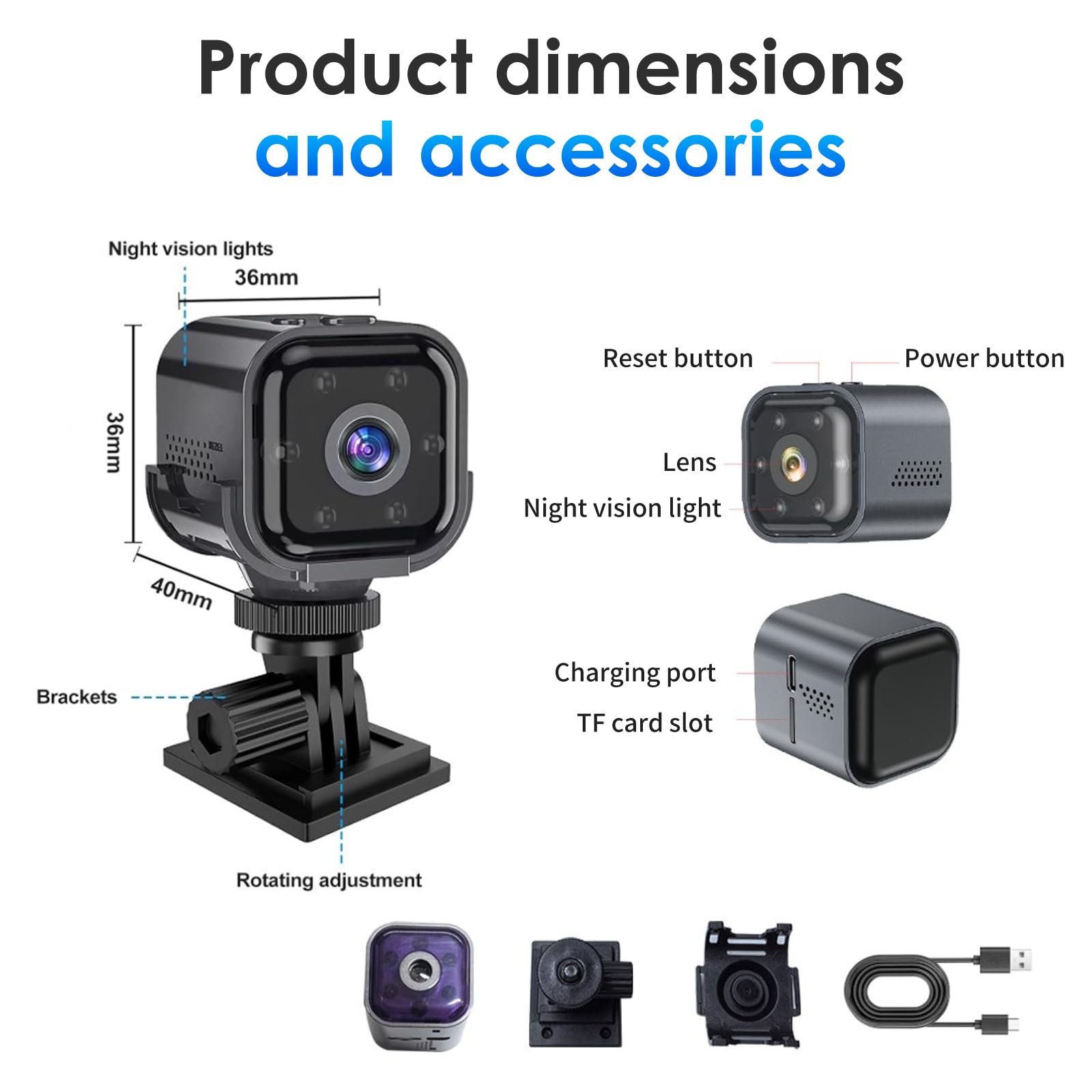 Mini Caméra de Surveillance Interieur, Mini Camera Espion sans Fil