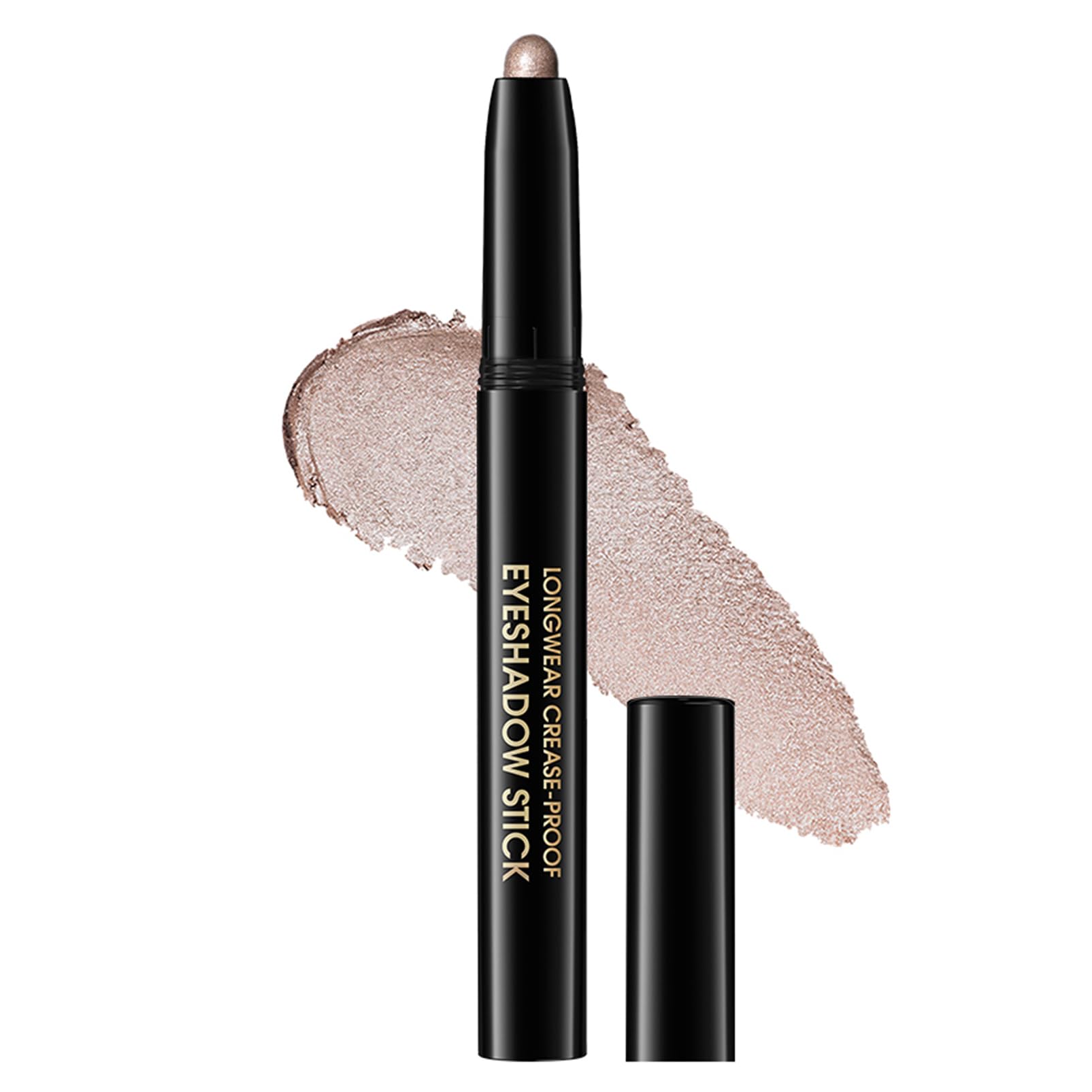 Glitzer Lidschatten Stift, Champagne Glitter Eyeshadow Stick, Hochpigmentiert Shimmer Eyeliner Creme, Wasserfest & Langlebig Lidschattenstift Crayon Metallic Finish, Glänzend Knitterfrei Augen Makeup