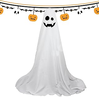 ハロウィン ゴースト デコレーション、ハロウィン アウトドア ゴースト, ビスタプリントLEDストリングライト付きのかわいいゴースト, LEDストリングライト付きホリデーパーティー用の不気味なヤードディスプレイ