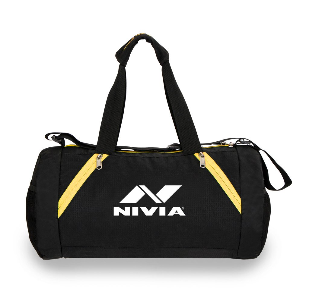Nivia Beast 5140BY Polyester Gym Bag (Black/Yellow) Amazon.in Bags