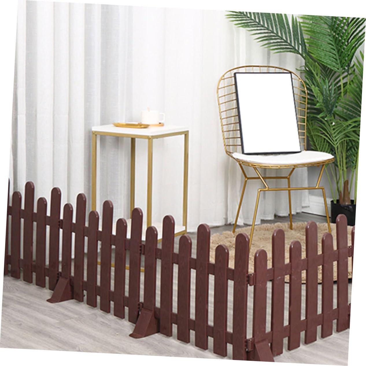 Support Pour Clôture Jardin Happyyami - Base En Bois Pour Panneaux | Brise-vue Et Séparateur D'Espace | 2 Pièces