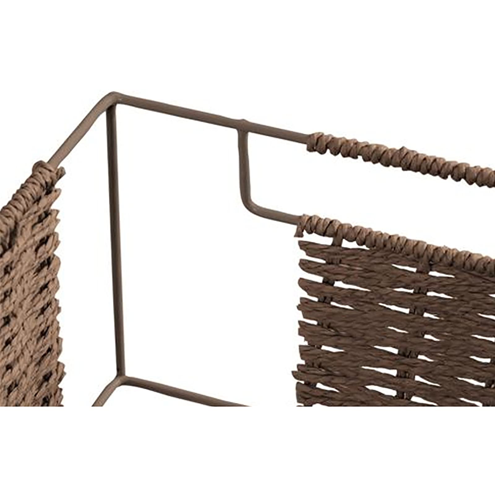 Cesta de almacenamiento de ratán con tapa, 35 x 24 x 19 cm, hierba tejida para el hogar, organizador decorativo rústico, para armario, lavandería o sala de estar. Solución de almacenamiento
