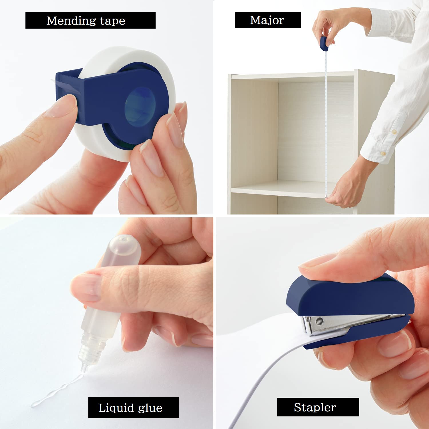 Amazon.com: team-demi Plus Stationery Kit Navy (Scissors, stapler