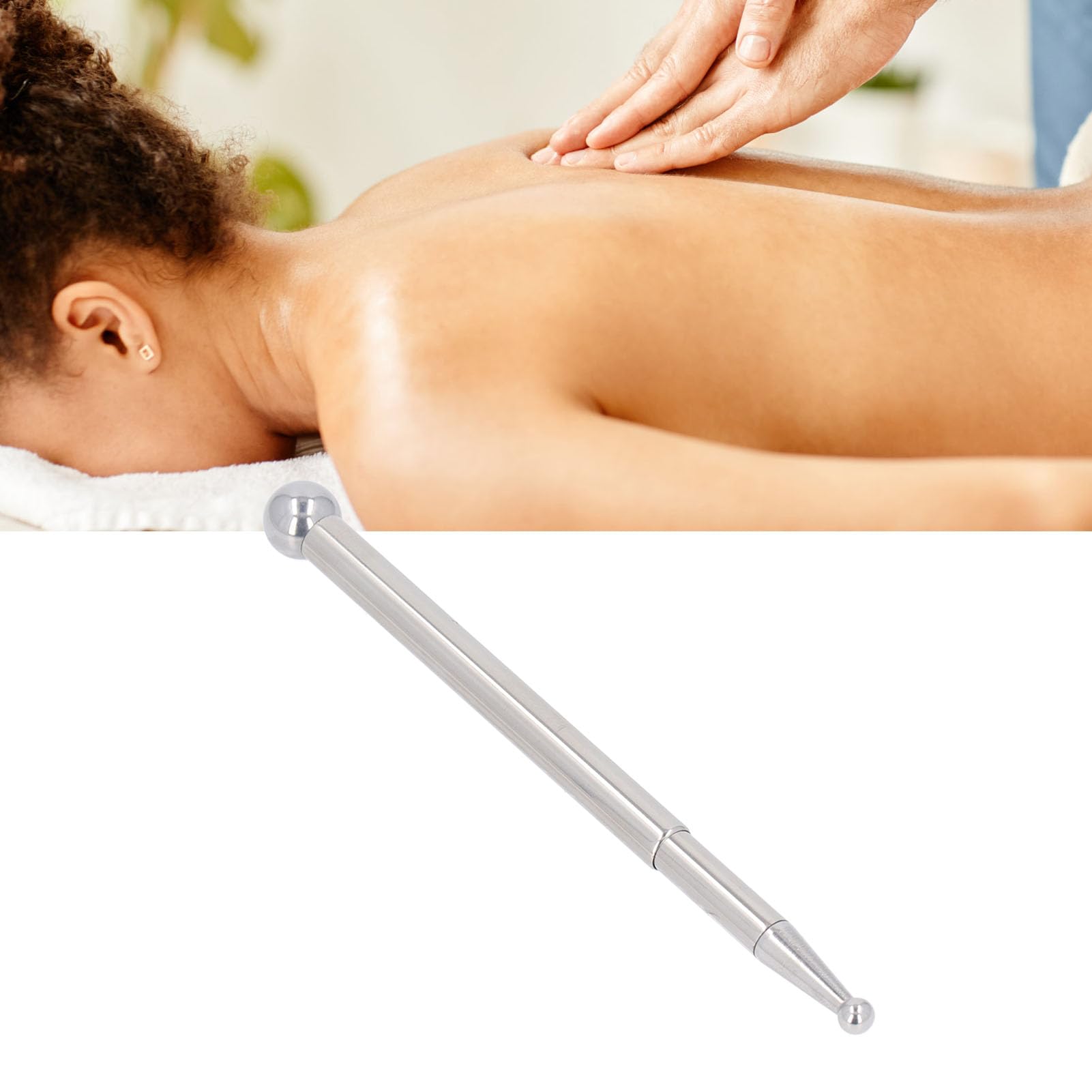 Stainless Steel Acupuncture Pen Double Sided Portable for Muscle Tension Relief, Acupressure Point Tool with Storage Bag Facial Massage Pen Acupressure Pen Manual Acupuncture Pen