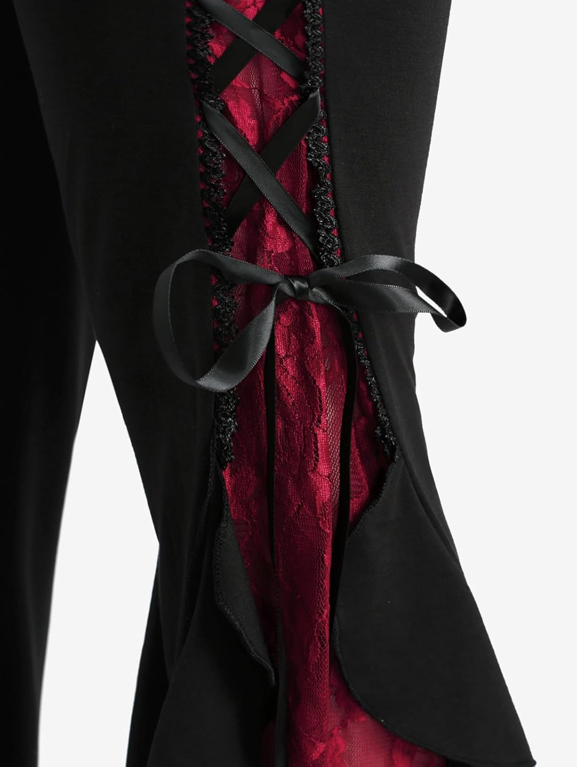 ROSE GAL Rosegal Women Plus Size Bell Bottoms Gothic Flare Pants - Image 5