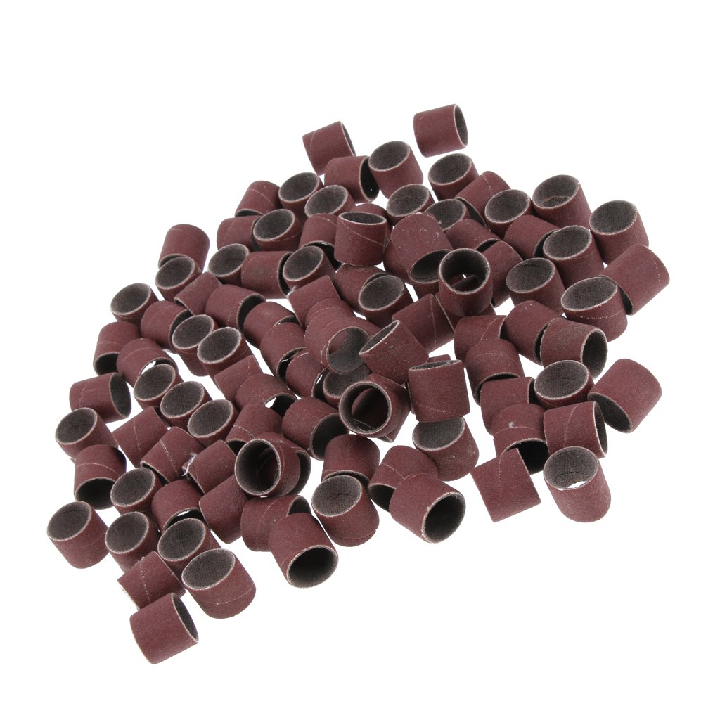 100x Sanding Drums Sanding Bands Sleeves for Rotary Tools 240#