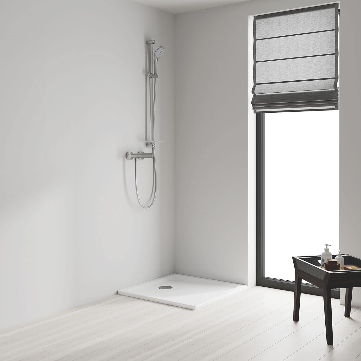 GROHE 110 Massage - Brausestangenset (3 Strahlarten, schnelle Befestigung, inkl. Duschablage, Antikalk- System, langlebig), chrom, 27226001