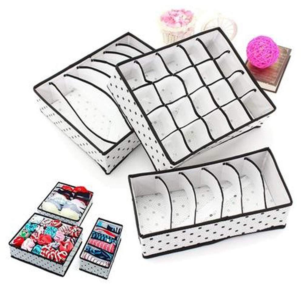 3 stücke Faltbare Kleidung Lagerung Boxen BH Unterwäsche Closet Organizer Schublade Teiler (Schwarz)