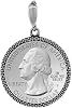 Sabrina Silver Sterling Silver Quarter Dollar Bezel 24 mm Coins Prong Back Illusion Edge 25 Cent Coin NOT Included - P Mint Mark - USA Series - Ungraded - Uncertified by Seller