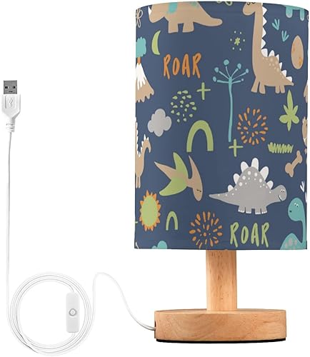 Nightstand Lamps Night Table Lamps Cute Dino Funny Cartoon Bones Blue Night Lights for Boys Nursery lampara de Noche