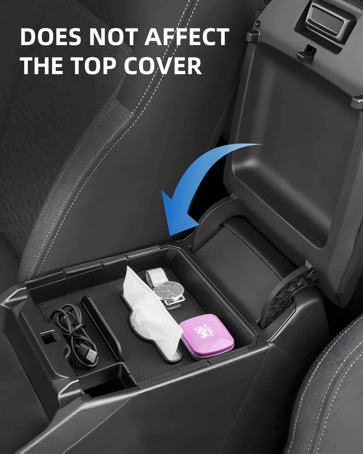 2Pcs Apoyabrazos Organizador para Ford Ranger T9 2023-2026, Caja Almacenamiento Consola Central con Alfombrillas, Bandeja de Reposabrazos para Ford Ranger Raptor Wildtrak (Freno Electrónico)