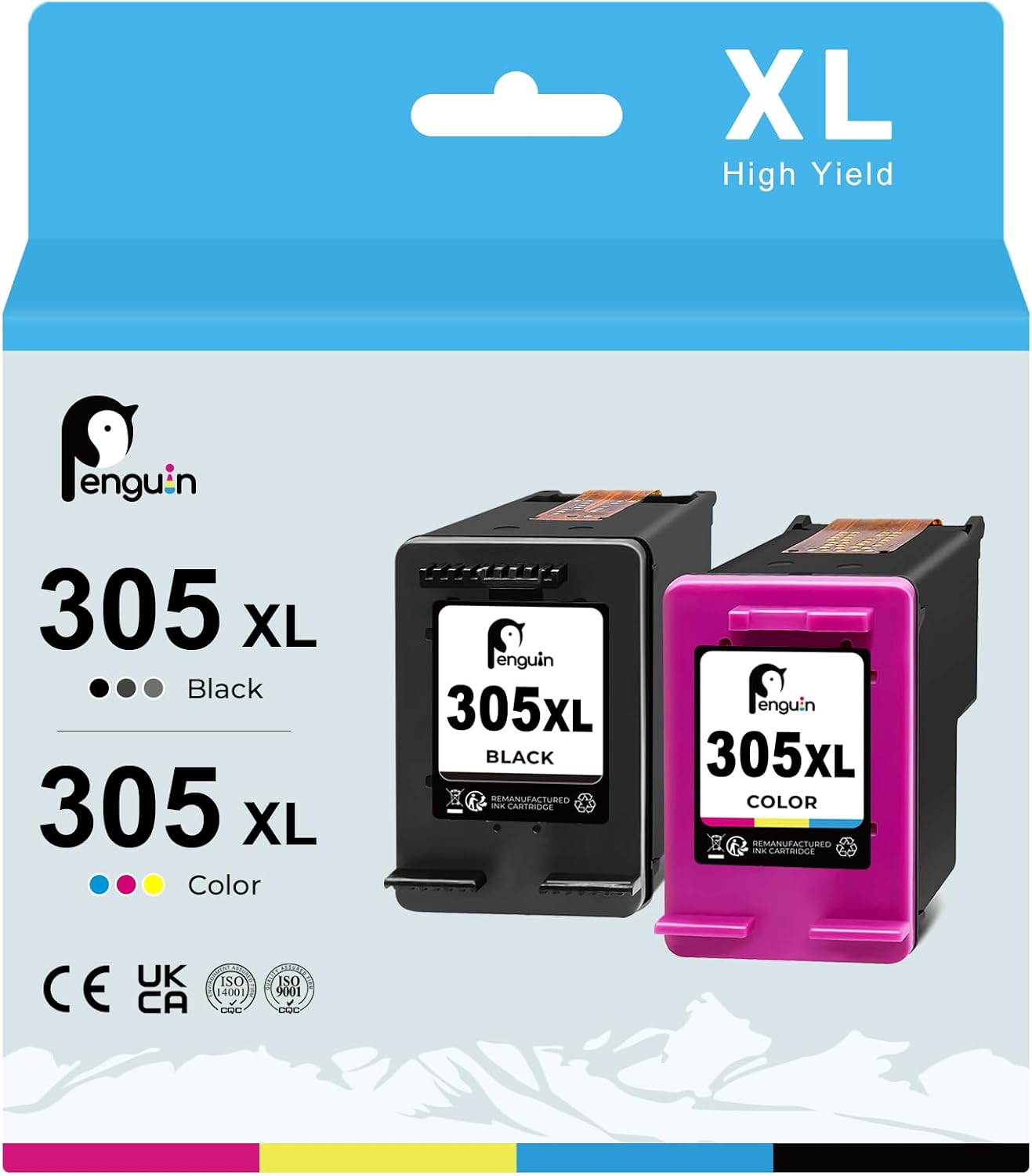 Inchiostro Stampante Hp 305 Cartuccia Inchiostro Originale HP 305XL Nero - Per Stampanti DeskJet 2710, Envy 6000, Set 2 O Singola Cartucce Stampante Hp 305 - Foto 6