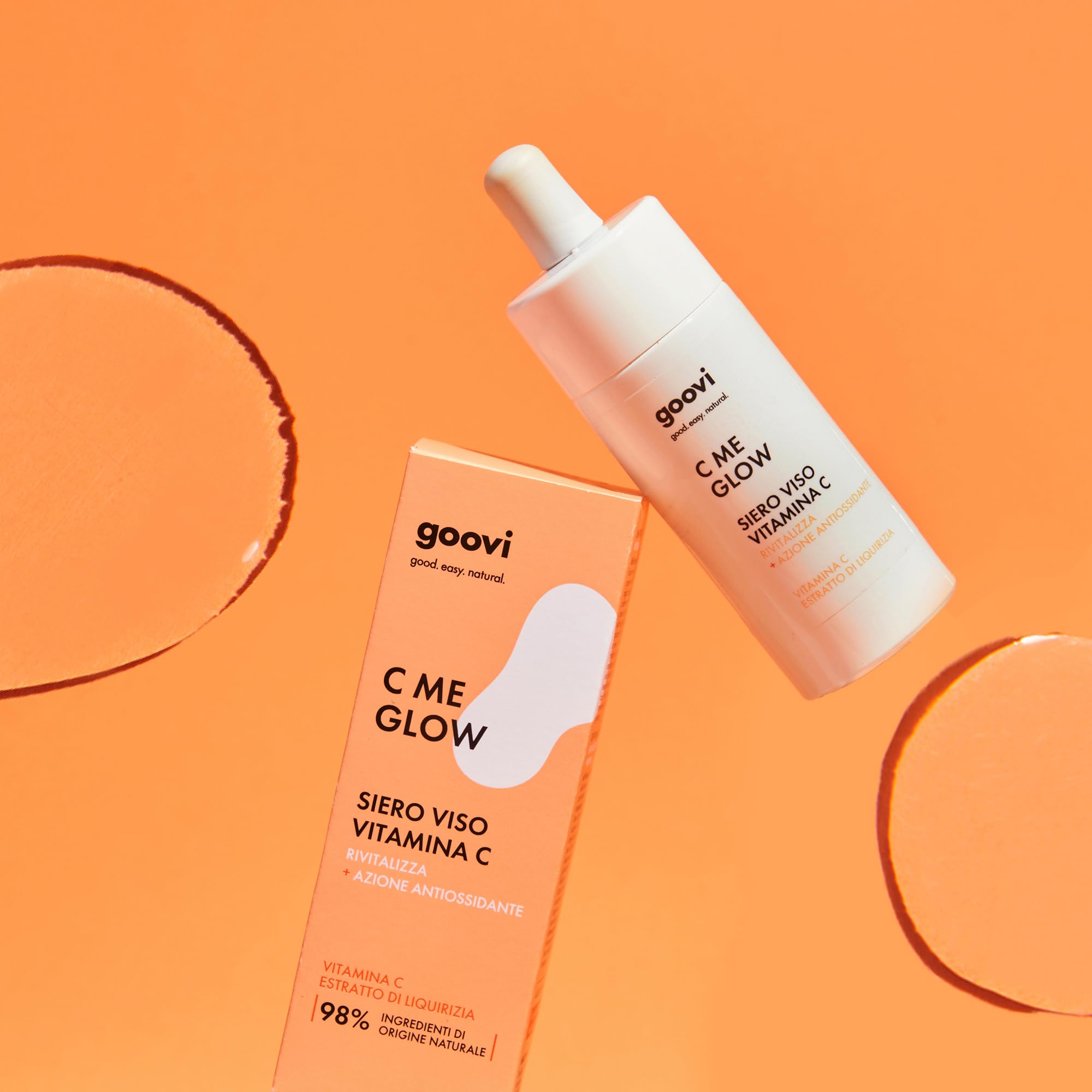 GOOVI C Me Glow Vitamina C Face Serum - Siero viso per una carnagione radiosa, antiossidante e idratante, 30 ml