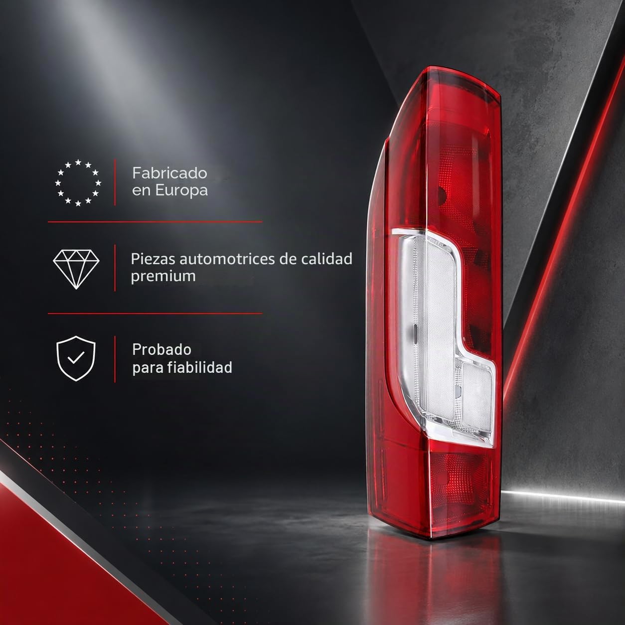 Luz Trasera Izquierda Compatible con Fiat Ducato 2014+ Citroen Jumper Relay 2014+ Peugeot Boxer 2014+ Ram ProMaster 2019+ Opel Movano 2021+ Vauxhall Movano 2021+ Toyota Proace Max 2024+