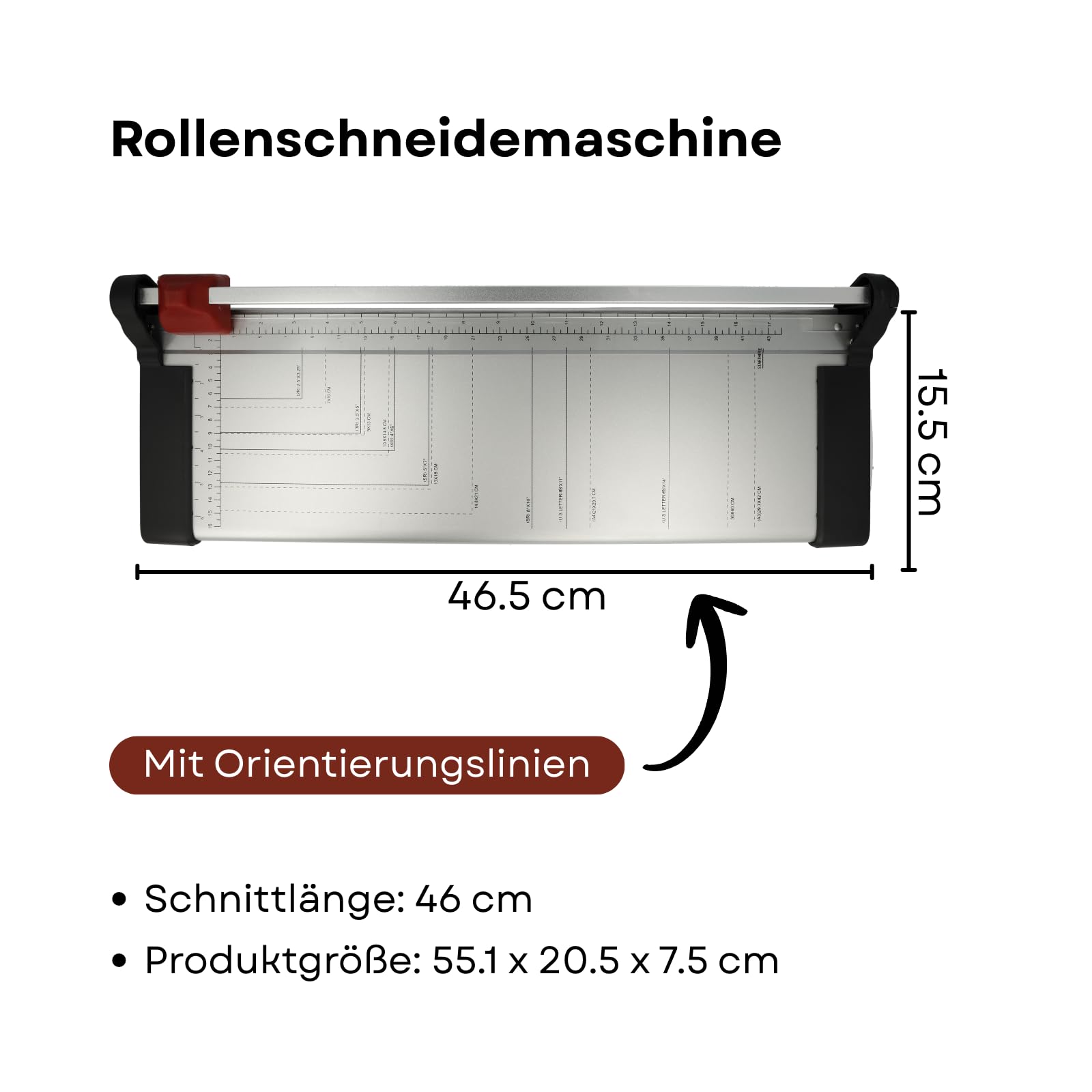 Westcott Taglierina per carta A3, taglierina per carta fino a 10 fogli, lunghezza 44 cm, perfetta per A3 e piccoli formati | E-160001 00