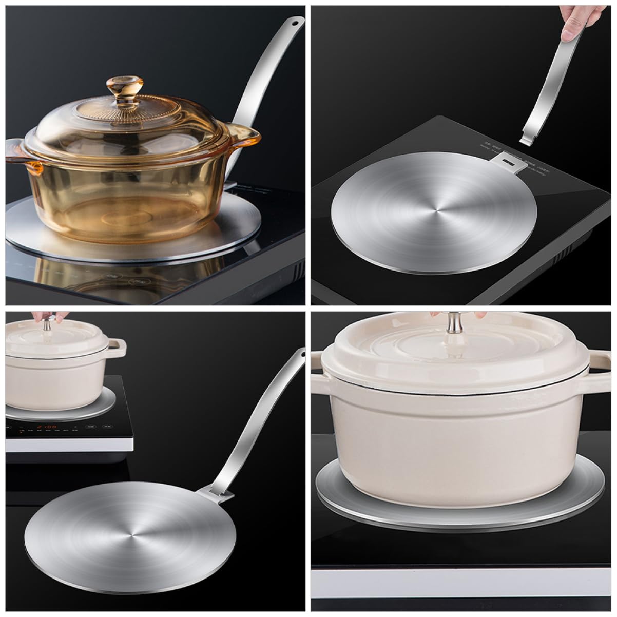 Mipcase Difusor De Calor para Placa De Inducción Placa Guía Térmica De Inducción Utensilios De Cocina De Inoxidable Adaptador para Cocina De Gas