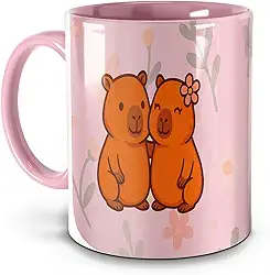 Caneca Capy-Amiga Capivaras Amigas com Frase Fofa | Presente Criativo para Melhor Amiga (Rosa)