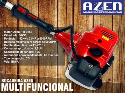 Roçadeira Gasolina Multifuncional 52 Cc Completa!