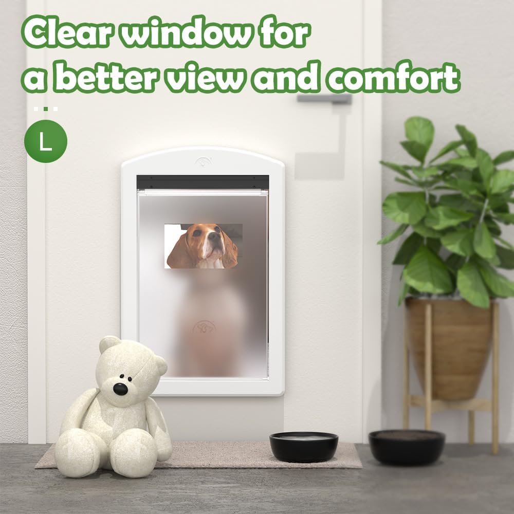 Large Dog Door for Door, UpgradeThicken, Suitable for Dogs Up to 100lbs, Doggy Door with Sliding Lock Panel and Magnetic Flap for Interior and Exterior Doors