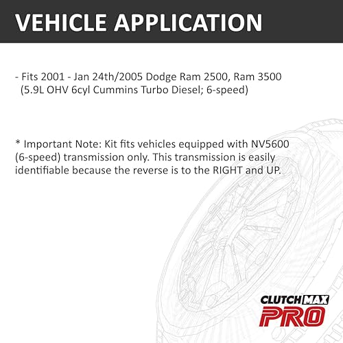 Miniatura 2 de ClutchMax PRO Performance Stage 2 Kit de embrague y volante compatible con Dodge Ram 2500 3500 Cummins Turbo Diesel NV5600 6 velocidades 2001-2005
