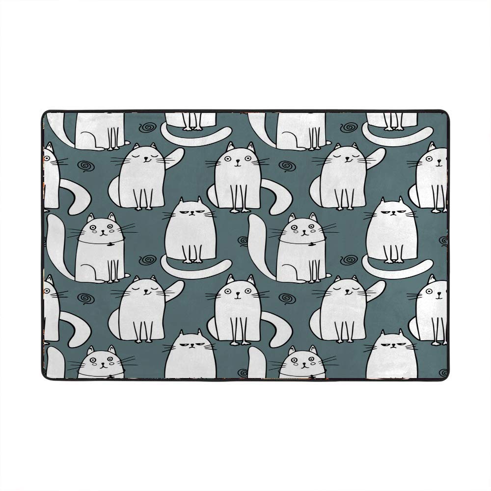 Grand tapis de sol antidérapant chats mignons pour salon et chambre 160x122 cm