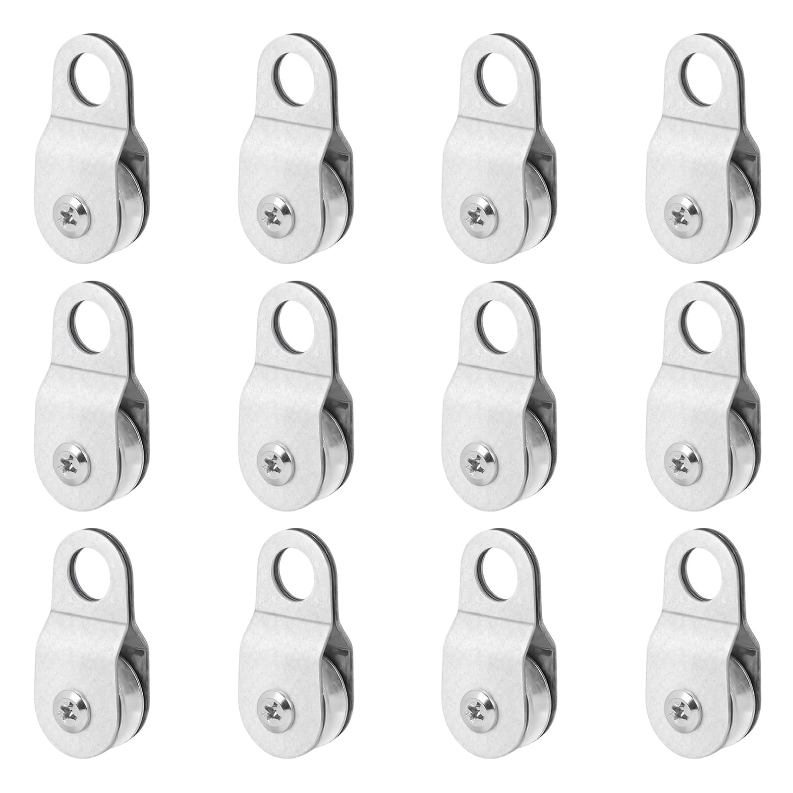 Ljmyy 12Pcs Heavy Duties Fixed Climbing Pulley Aluminum Zincs Mountaineering Pulley for Mountaineering and Outdoors Adventure