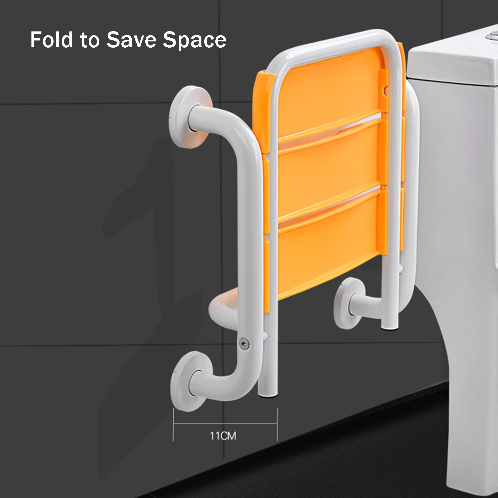 Asiento Ducha Abatible Pared, Taburete Ducha Plegable para Mayores, Sillas para Ducha Personas Mayores, Minusvalidos, Plegable Banco Ducha Pared para Baño, Taburete Ducha Plegable Adul(Color:Amarillo)