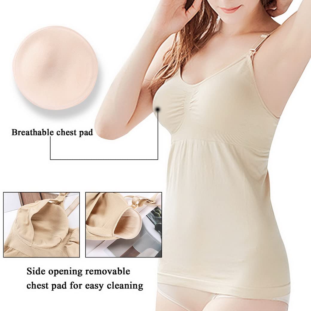 Lot de 3 Haut d'allaitement de Grossesse, Camisole de Maternité en Coton avec Bretelles Réglables, Tops d'allaitement sans Couture Débardeur de Maternité Tank Top pour Femme