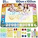 lenbest Doodle Tappeto Magico, 150×100cm Tappetino Doodle da Disegno ad Acqua, 4 Colori lavagna Magica Aqua Mat con 4 Penne Magiche & Stampi & Set di Rulli, Tappeto Giochi Educativo Regalo per Bambini