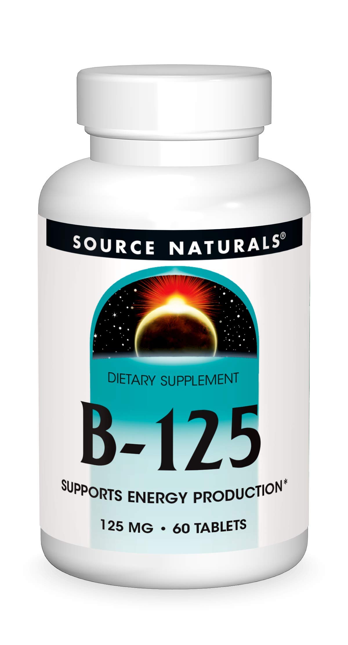 Source Naturals B-125, 125 mg B-Vitamins for Energy Production Support - 60 Tablets