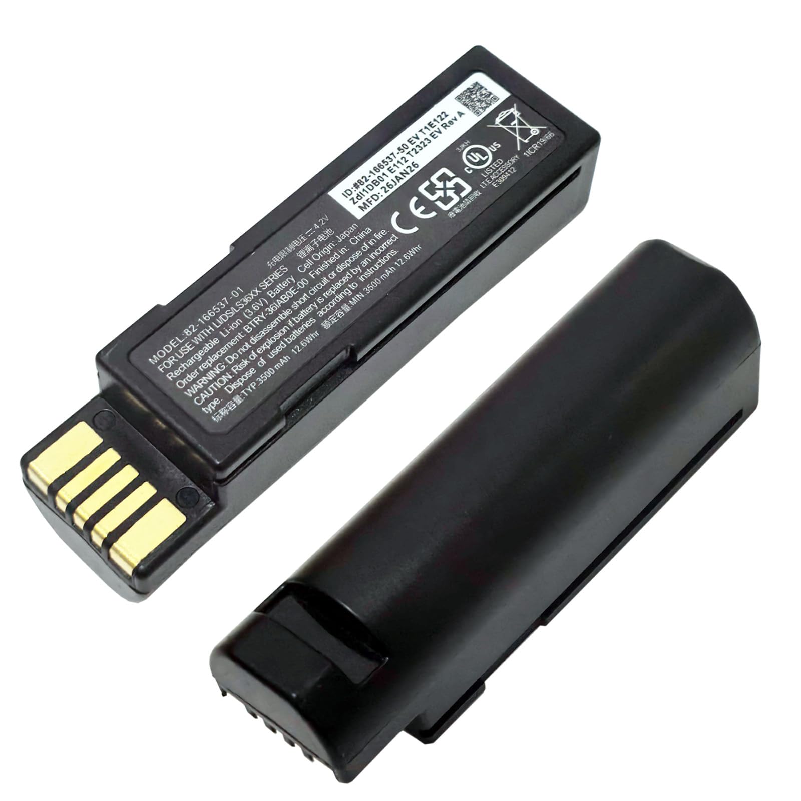 82-166537-01 Batterie de rechange compatible avec Zebra LS3678, DS3678, DS3600, LI3678, LS3600, EVM, LI3600 Scanner de codes-barres POSreplacement batterie