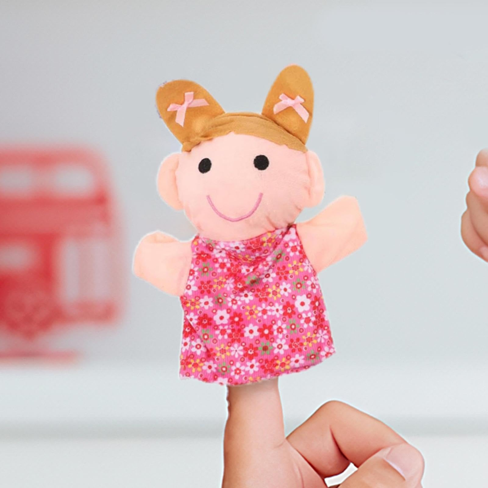 Set di 6 burattini a mano in stile familiare, burattini a mano per bambini, morbidi pupazzi in peluche, set di burattini a mano per i membri della famiglia, per raccontare storie, insegnare