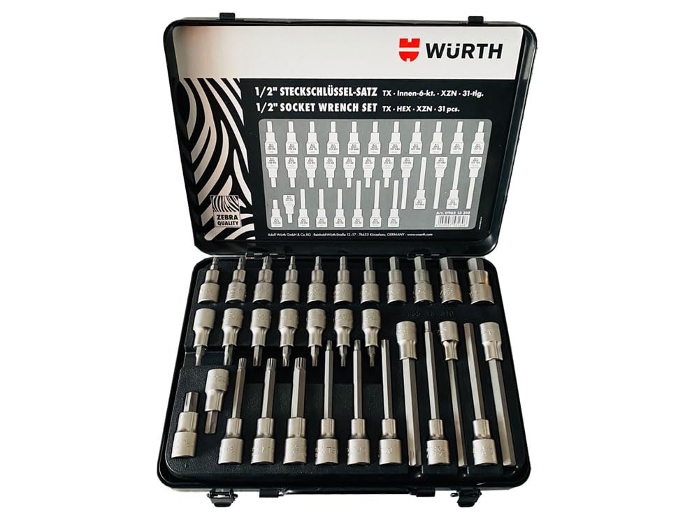 Würth Zebra Socket Spanner 1/2 Inch 31 Pieces