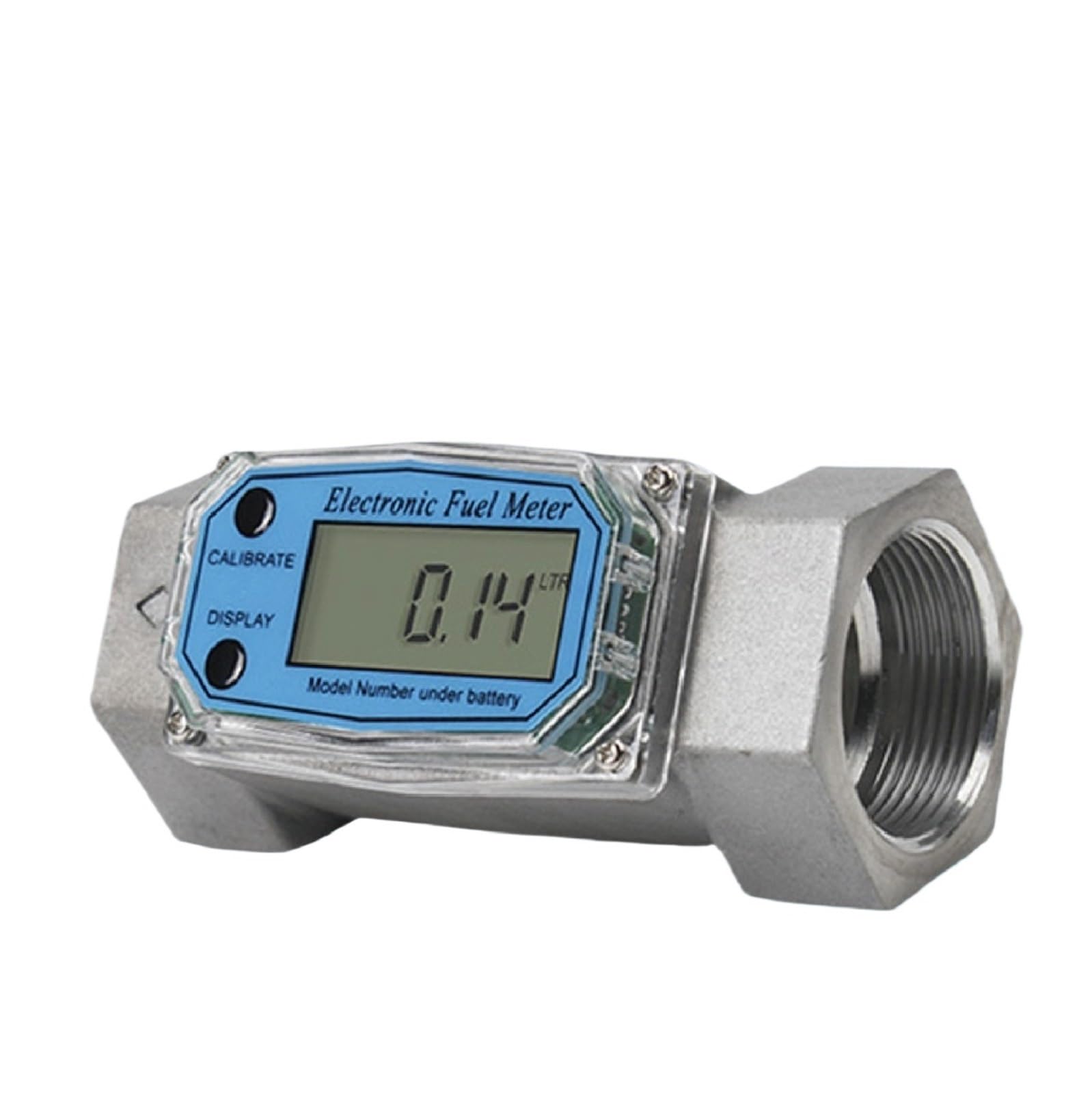 1 unidad de caudalímetro electrónico digital for combustible, agua y líquidos, for tuberías, con pantalla LCD. | 1-inch