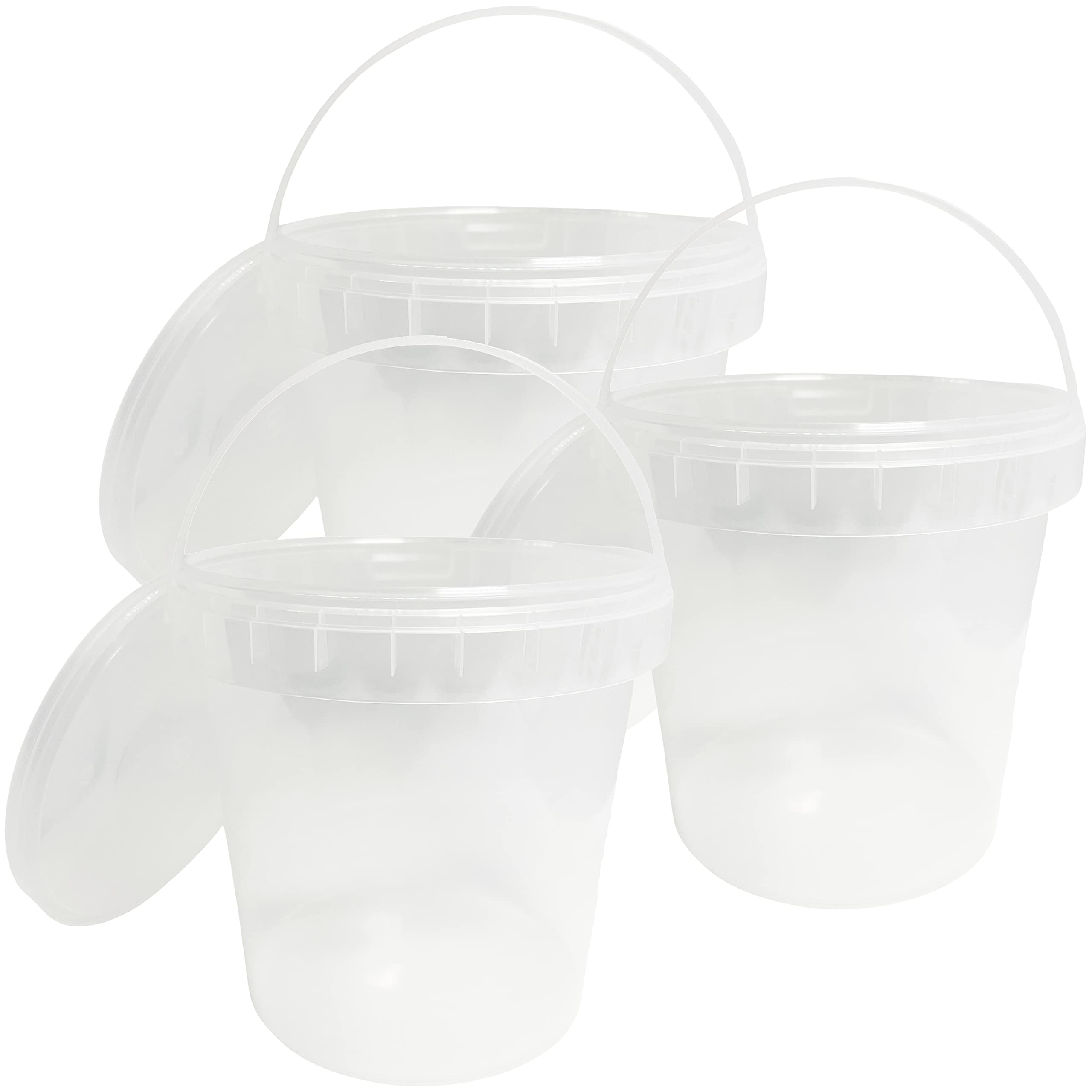 Buy 1 Litre Paint Kettle with Lids (Pack of 3) Buckets, Mixing Pots