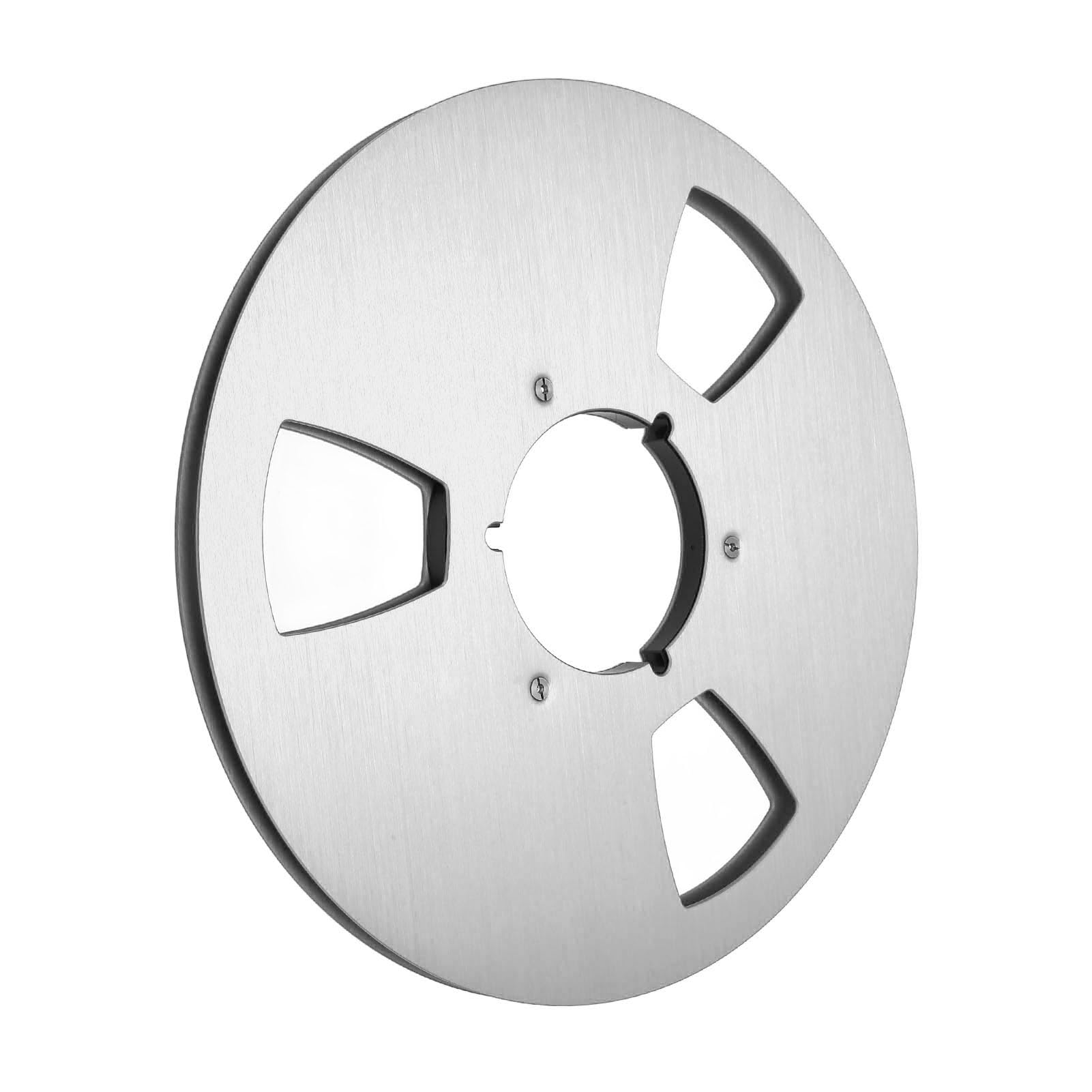 Carrete de Recogida Vacío de 10,5 Pulgadas, Pieza de Máquina de Apertura Universal de 3 Orificios con Aleación de Aluminio, para Carrete de Recogida de Cinta de Sonido (Silver)
