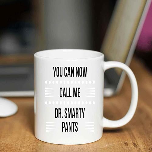 Miniatura 2 de Graduation Gift for Doctoral Friends - Dr Smarty Pants - Natural 11 Oz White Ceramic Coffee Mug