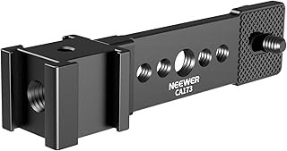 NEEWER Piastra di Supporto a Tre Cold Shoe per Mic Luce LED, Staffa Estensione Porta Microfono 1/4" 3/8" Compatibile con DJI OSMO Mobile Zhiyun Feiyu Vimble Hohem Stabilizzatore Gimbal Telefono, CA173