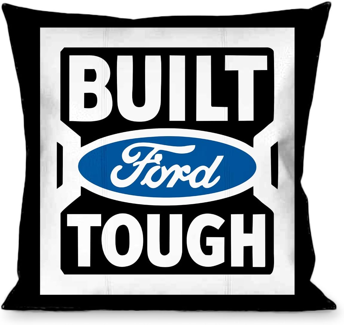 Pillow Decorative Throw Built Ford Tough Logo2 Black White Blue