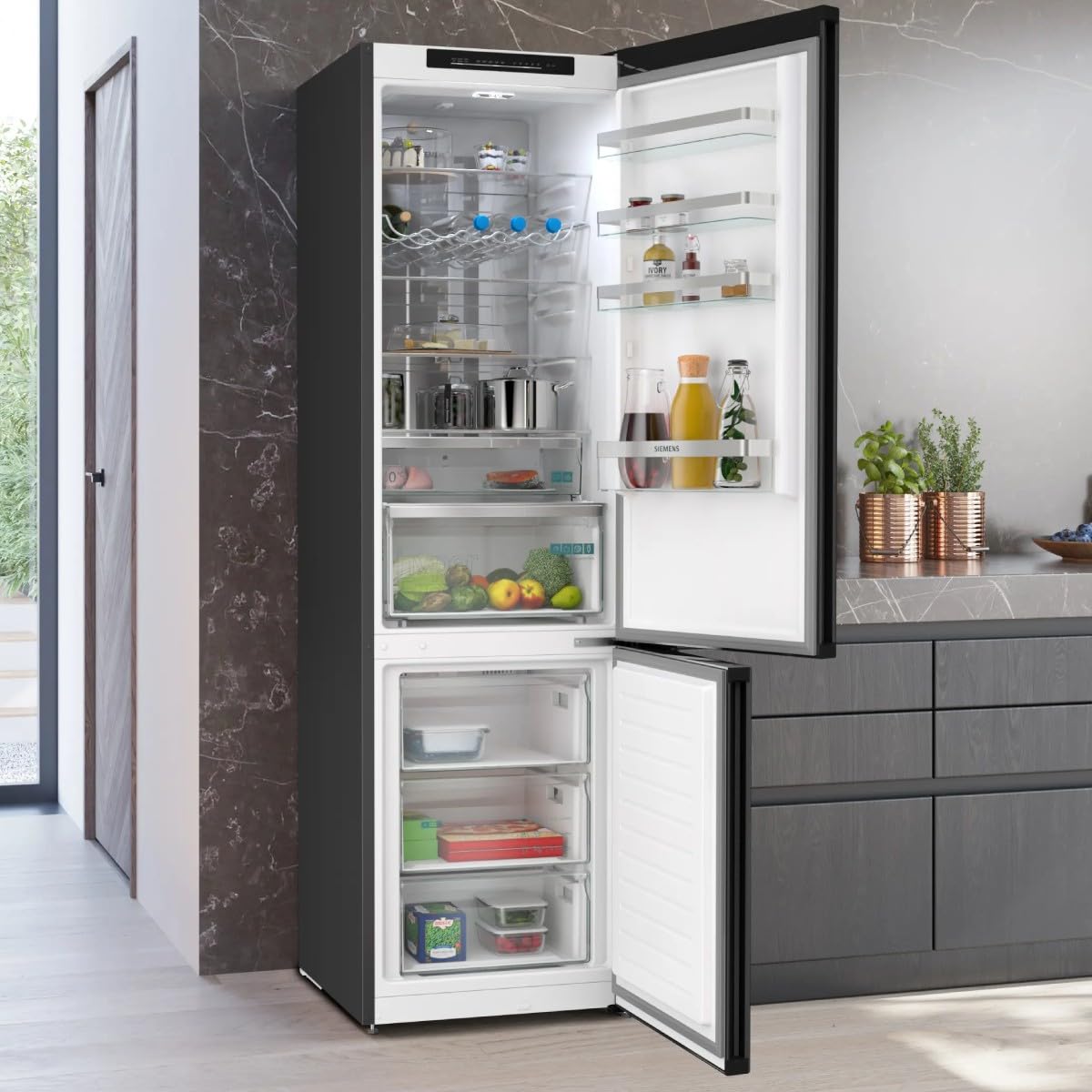 Frigorífico Combinado Siemens iQ300 KG39NVXCG 363L Cinzento