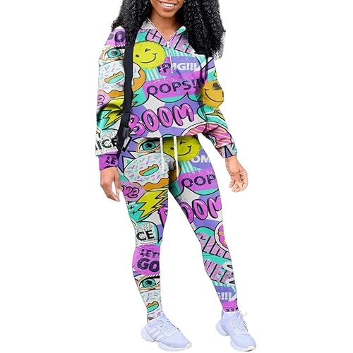 EOSIEDUR Women's Two Piece Outfits Zipper Jacket Pullover and Elastic Waistband Pants with Pockets Sweatsuit Tracksuit Sets