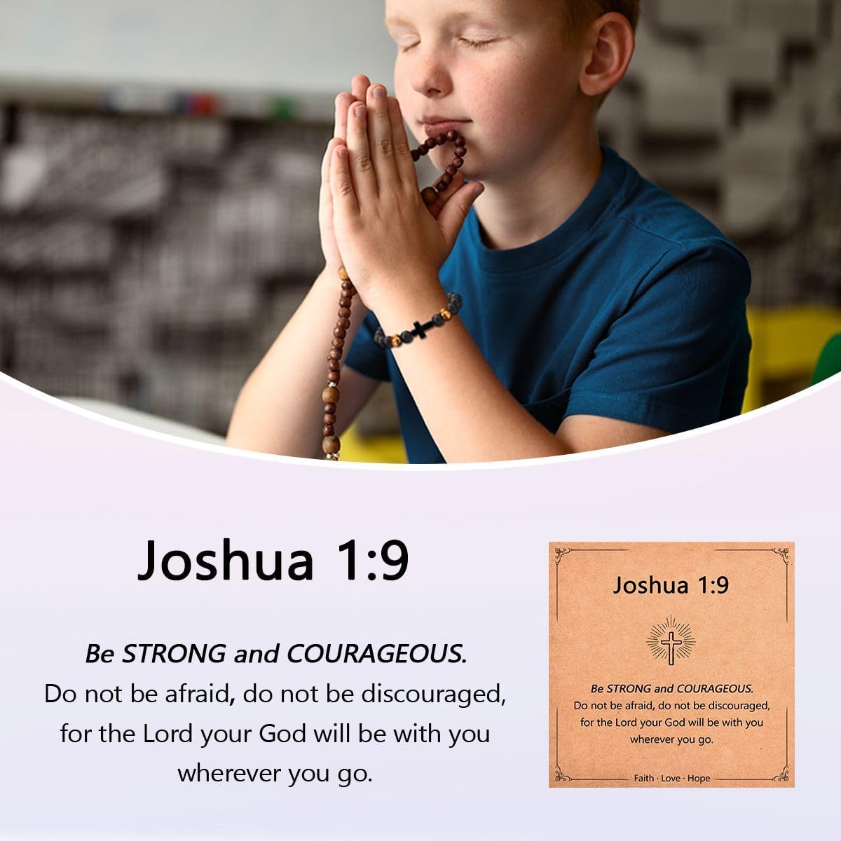 Leyung Cross Bracelet Gifts for Boys, Easter Basket Stuffers Baptism Confirmation First Holy Communion Christmas Christening Gifts for Boys Son Grandson Nephew Godson Brother - Image 5