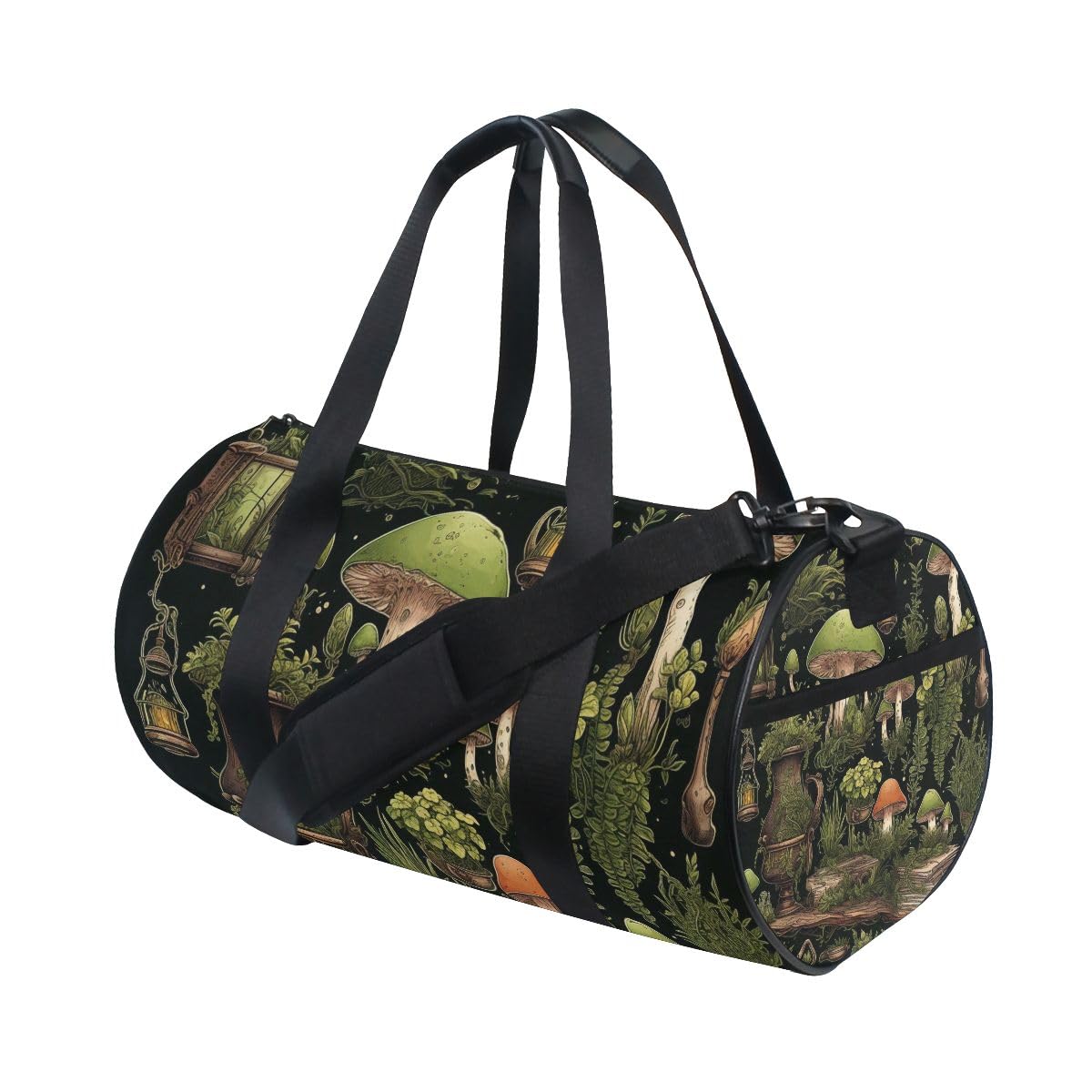 Sports Gym Bag Gym Duffle Bag Sport Bags for Men Women Mushroom Green Durable Handle Luggage Bag