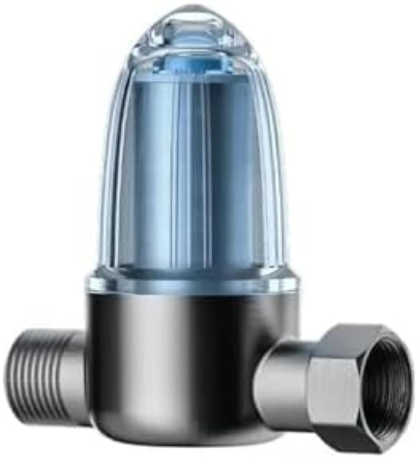 Compatibile con la lavatrice, per scaldabagno della lavatrice, prefiltro frontale in acciaio inossidabile e ottone, elemento rimovibile e lavabile Parte del filtro di scarico (Dark Gray)