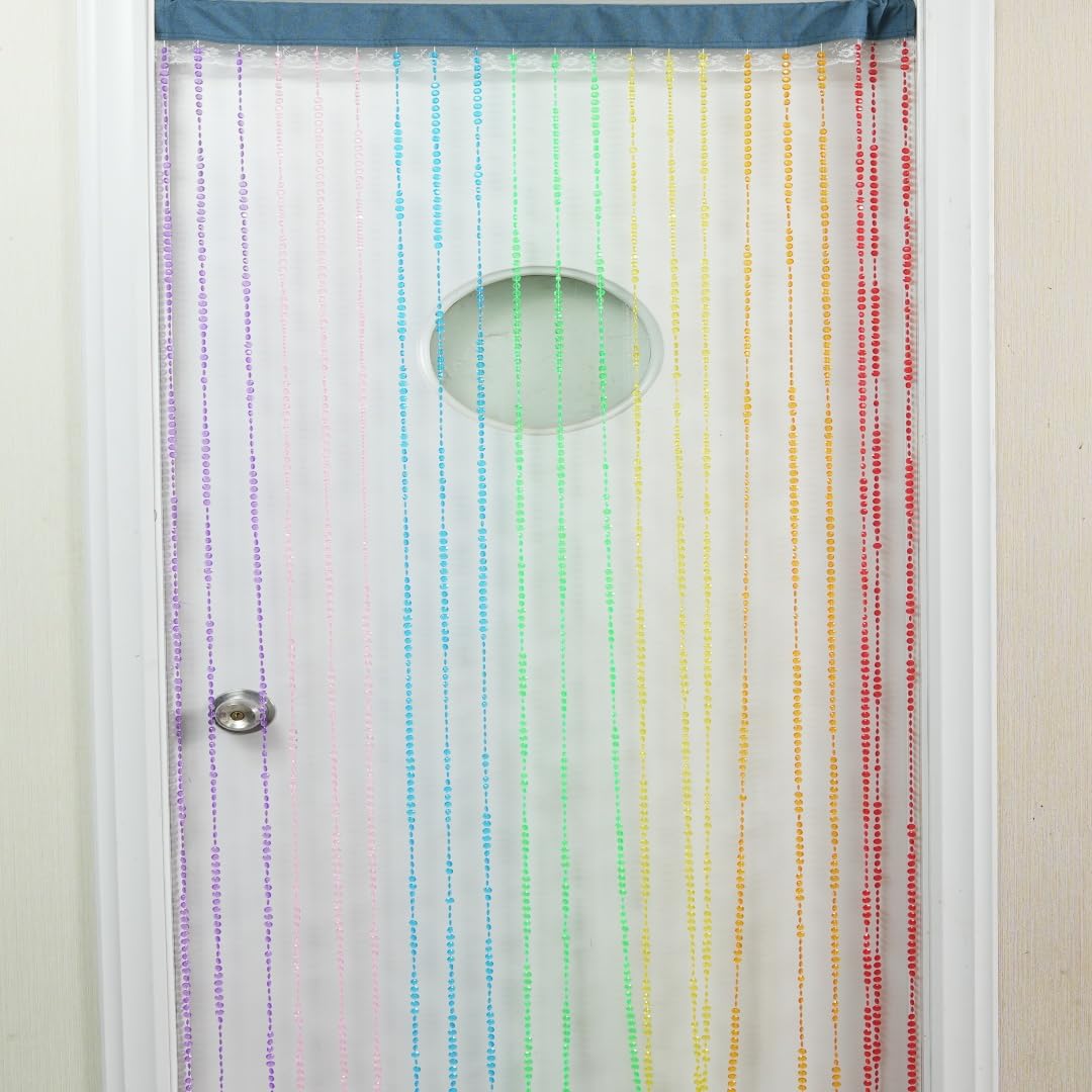 YaoYue Crystal Beaded Curtain Door Curtains Room Divider Hanging Diamond Acrylic Beads for Doorway Hippie Closet Bedroom Wall Window Backdrop Decor (35.5×79in/90×200cm, Crystal): Rainbow 35.5"W x 79"L (Pack of 1)